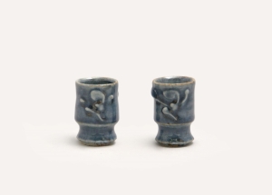 河井寛次郎 呉須筒描文花瓶 河井寛次郎 筒描花紋扁壺 田島美術店